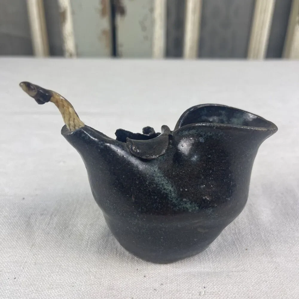 Vintage Art Pottery Oil Lamp